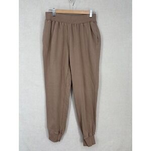 Good American Sweat Pants Womens L 3 Brown Cotton Terry Joggers Pull On Pockets